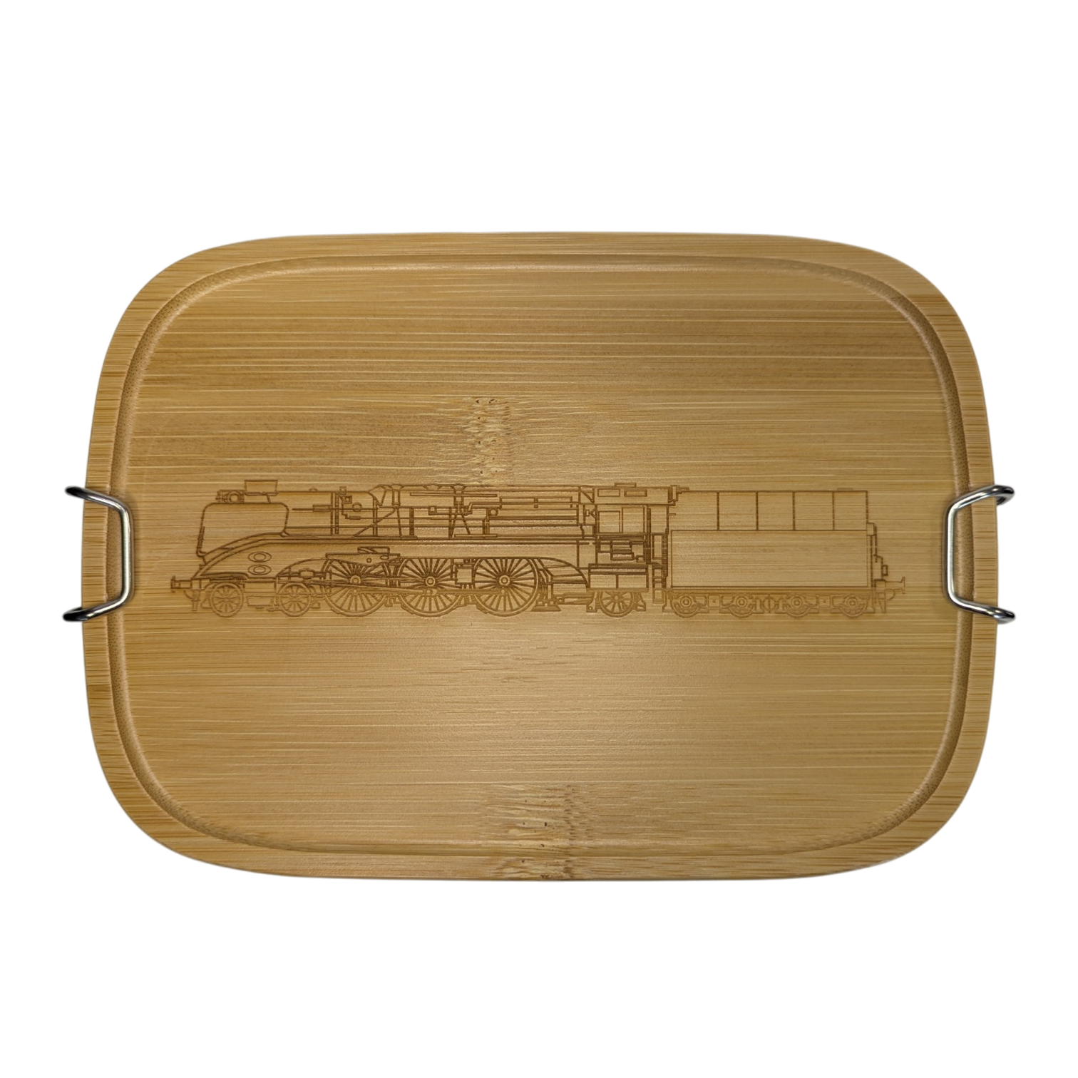 Lunchbox aus Edelstahl mit Bambusdeckel
